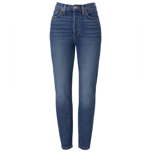 Re/Done Jeans Women’s 26 90s High Rise Ankle Crop Jean Cadet Indigo NWT - Picture 4 of 13